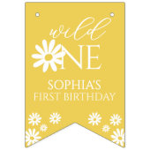 Milestone 1st Birthday Photo White Daisy Bunting バンティングフラッグ (第1の旗)