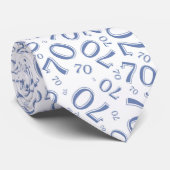 Milestone 70 Random Number Pattern Blue/White ネクタイ (ロール)