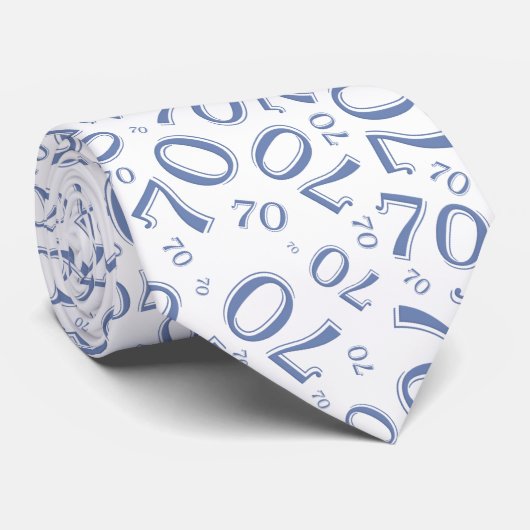 Milestone 70 Random Number Pattern Blue/White ネクタイ (ロール)