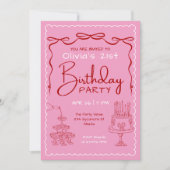 Milestone Adult Birthday Party Whimsical 21st 招待状 (正面)