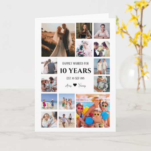 Milestone Anniversary With Couple's Names Photo カード (黄色い花)