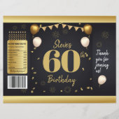 Milestone Birthday Gold Black Chip Bag Wrappers チラシ (正面)