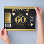 Milestone Birthday Gold Black Chip Bag Wrappers チラシ (手)