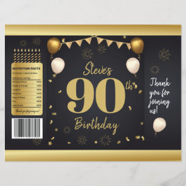 Milestone Birthday Gold Black Chip Bag Wrappers チラシ