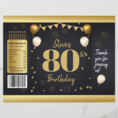 Milestone Birthday Gold Black Chip Bag Wrappers チラシ (正面)