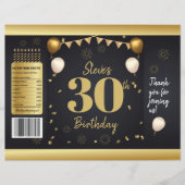 Milestone Birthday Gold Black Chip Bag Wrappers チラシ (正面)