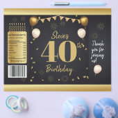 Milestone Birthday Gold Black Chip Bag Wrappers チラシ (シングル)