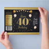 Milestone Birthday Gold Black Chip Bag Wrappers チラシ (手)