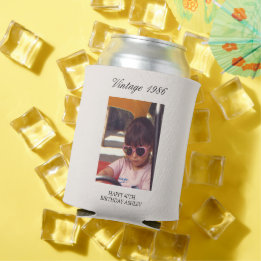 Milestone Birthday Party Favor Vintage 2 Photo 缶クーラー