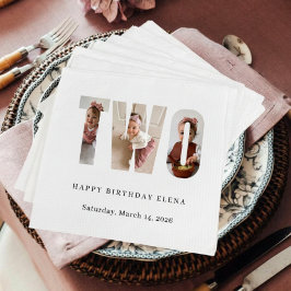 Milestone Birthday Photo Collage Party Napkins スタンダードカクテルナプキン