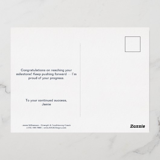 Milestone Thanks For Your Commitment Foil Postcard 箔シーズンポストカード (裏面)