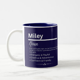Miley, Girl Personalized Name Definition Mug ツートーンマグカップ