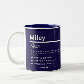 Miley, Girl Personalized Name Definition Mug ツートーンマグカップ