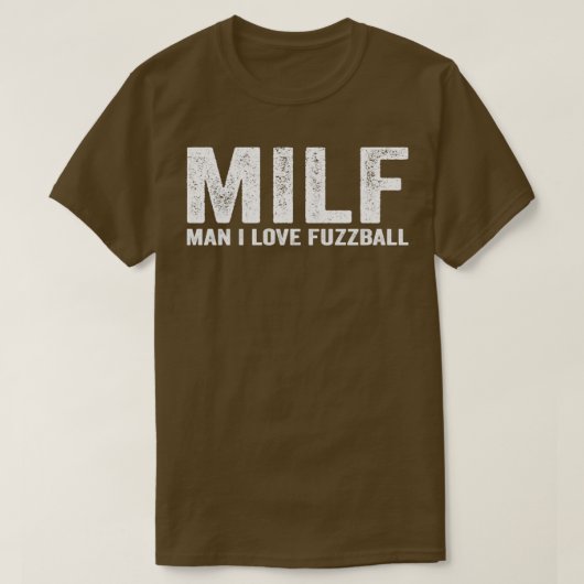 MILFフおもしろいッツボール選手MILFマン私はフッツバルを愛 Tシャツ (デザイン正面)