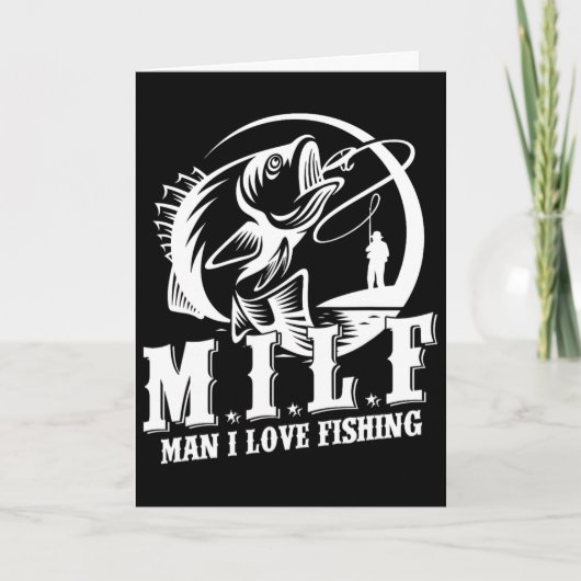 MILFマン 釣り大好き おもしろ 釣りギフト カード (正面)