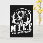 MILFマン 釣り大好き おもしろ 釣りギフト カード (黄色い花)