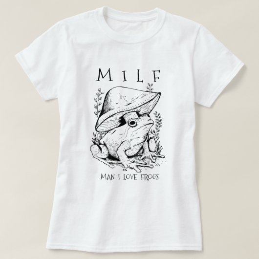 MILFマンIラブフロッグコテージおもしろいーエステティック Tシャツ (デザイン正面)
