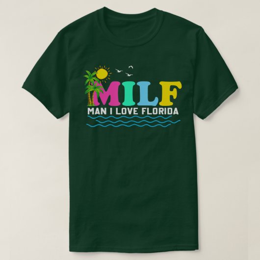 MILFマンIラブフロリダビーチサマーバケーションパーム Tシャツ (デザイン正面)