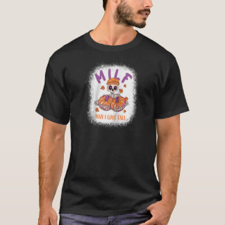 MILFマンIラブ秋おもしろいスケルトンパンプキン秋 Tシャツ