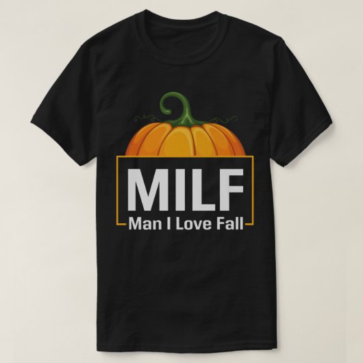 MILFマンIラブ秋パンプキン秋おもしろいシーズンQ Tシャツ (デザイン正面)