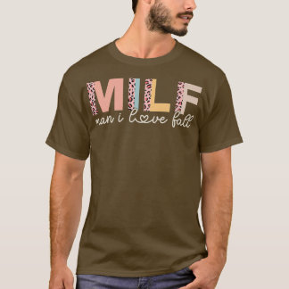 MILFマンIラブ秋恋人おもしろいことわざアダルトウォーム Tシャツ