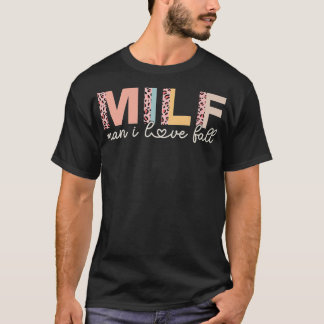 MILFマンIラブ秋恋人おもしろいことわざアダルトウォーム Tシャツ