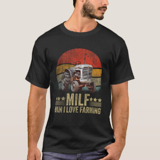 MILFマンIラブ農業おもしろいレトロヴィンテージ農家 Tシャツ