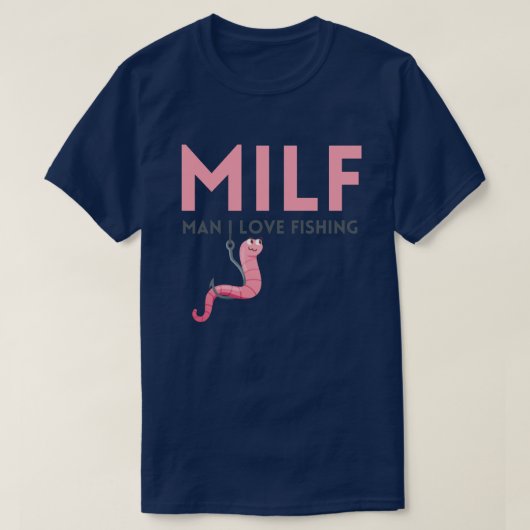 MILFマンIラブ魚釣り Tシャツ (デザイン正面)