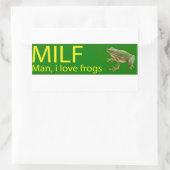 MILF男、私はカエルのステッカーのギフトが大好最高のき 長方形シール (バッグ)