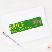 MILF男、私はカエルのステッカーのギフトが大好最高のき 長方形シール (封筒)