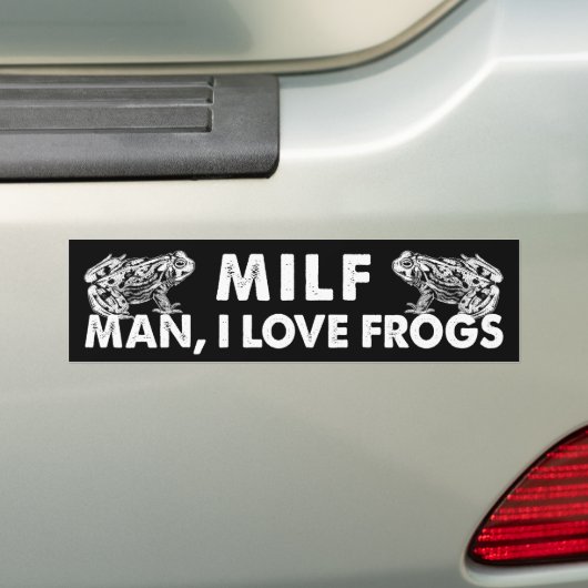 MILF男I愛するカエル熱いおもしろいママBumperステッカー バンパーステッカー (車上)