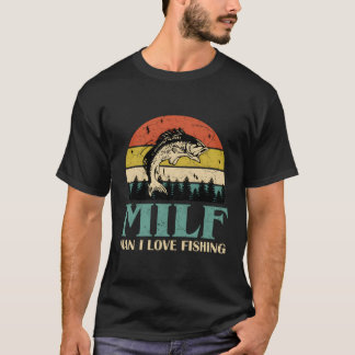 Milf- I Love魚釣り魚釣りフィッシャアングラー Tシャツ