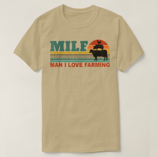 MILF-Man Iラブ農業おもしろい農家農業レトロ Tシャツ (デザイン正面)