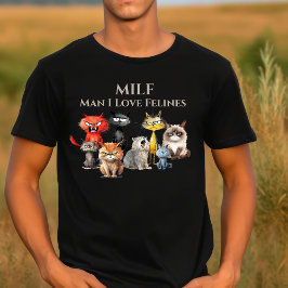 MILF Man I love猫科の動物猫子猫かわいい Tシャツ