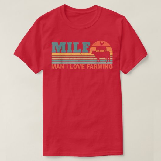 MILF-Man I Love Farming Funny Farmer Farming Retro Tシャツ (デザイン正面)