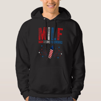 Milf Man I Love Fireworks American Th Of July Me パーカ