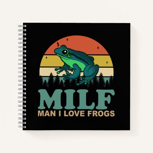 MILF Man I Love Frogs おもしろい両生類カエル愛好家 ノートブック (正面)