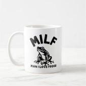 MILF, Man I Love Frogs Funny Sarcastic コーヒーマグカップ (左)