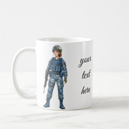 militar girl quote editable コーヒーマグカップ