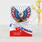 Military Academy Graduate American Eagle and Stars カード (黄色い花)