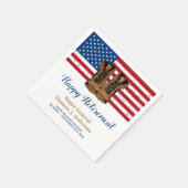Military Army American Flag Boots Retirement Party スタンダードカクテルナプキン (角)
