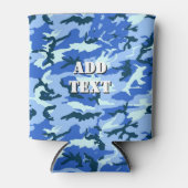Military Blue Camouflage Pattern 缶クーラー (正面)