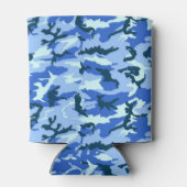 Military Blue Camouflage Pattern 缶クーラー (裏面)