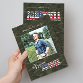 Military Camo American Flag Photo Farewell Party 招待状