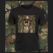 Military Camo German Shepherd Tシャツ