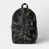 Military Camo Pattern Urban Environments プリントバックパック (正面)