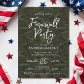 Military Camo Photo Farewell I Going Away Party 招待状