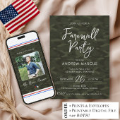Military Camo Photo Farewell I Going Away Party 招待状