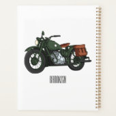 Military cruiser motorcycle cartoon illustration  プランナー手帳 (裏面)