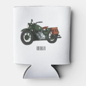 Military cruiser motorcycle cartoon illustration 缶クーラー (正面)